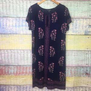 NWT Lucky Blue Navy Floral Short Sleeve Dress